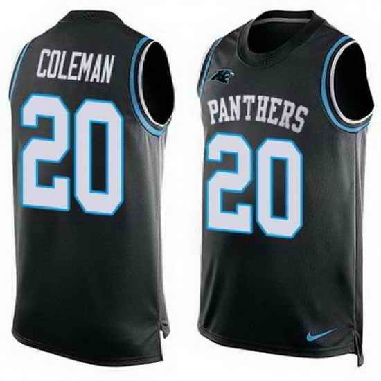 Nike Panthers #20 Kurt Coleman Black Team Color Mens Stitched NFL Limited Tank Top Jersey